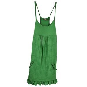 Juicy Couture Green Overall Cotton Dress Size Medium
